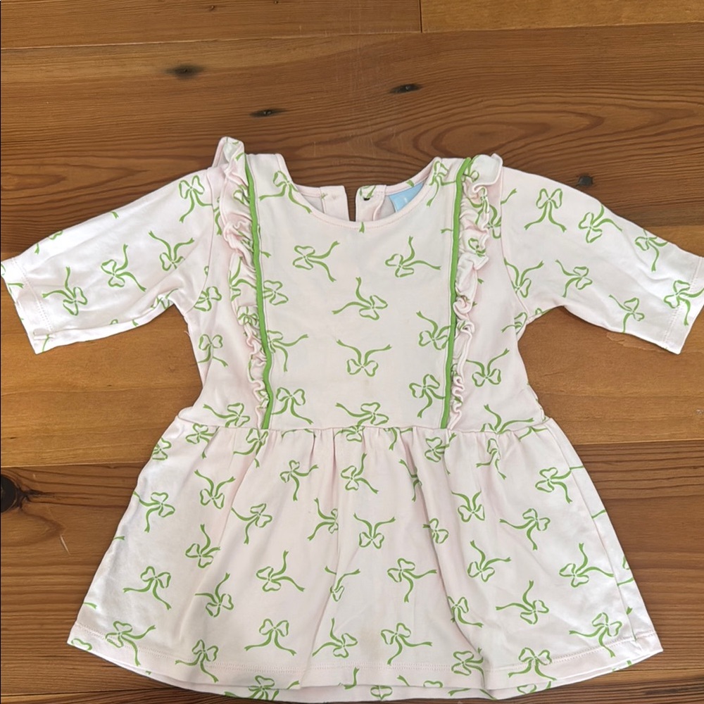 Bella Bliss Green Bow Kids Dress